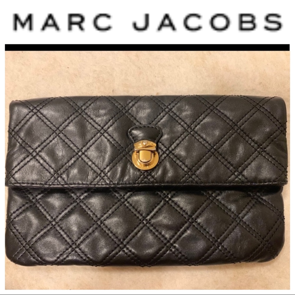 Authentic Marc Jacobs Eugene Quilted Black Clutch